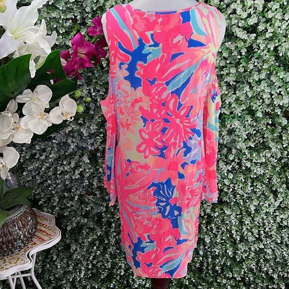 Lilly Pulitzer Playa Hermosa Benicia Cold Shoulder Tunic Dress - Picture 3 of 12